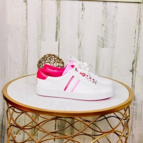 MICHAEL Michael Kors Shoes - Michael Kors Irving Stripe Sneaker Pink White